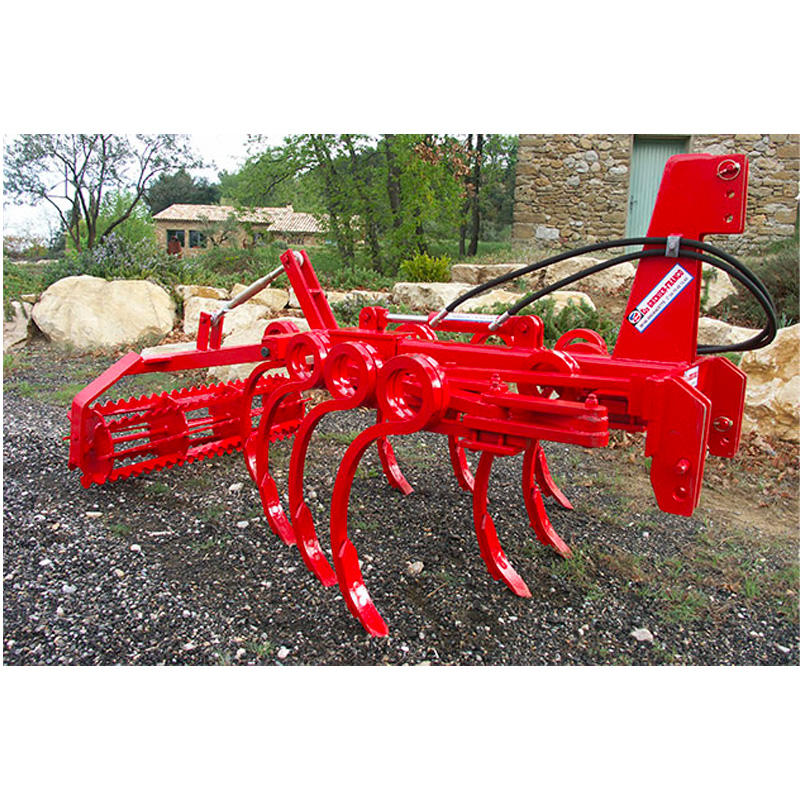 Photo matériel de tracteur pour le travail du sol : cultivateur extensible en v grenier franco